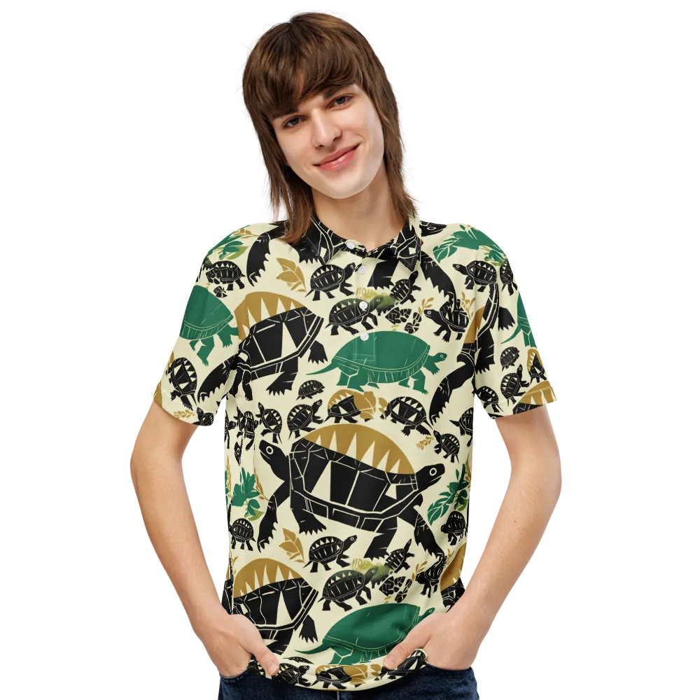 Terrapin Noir on Men's Slim Fit Polo Shirt — Front