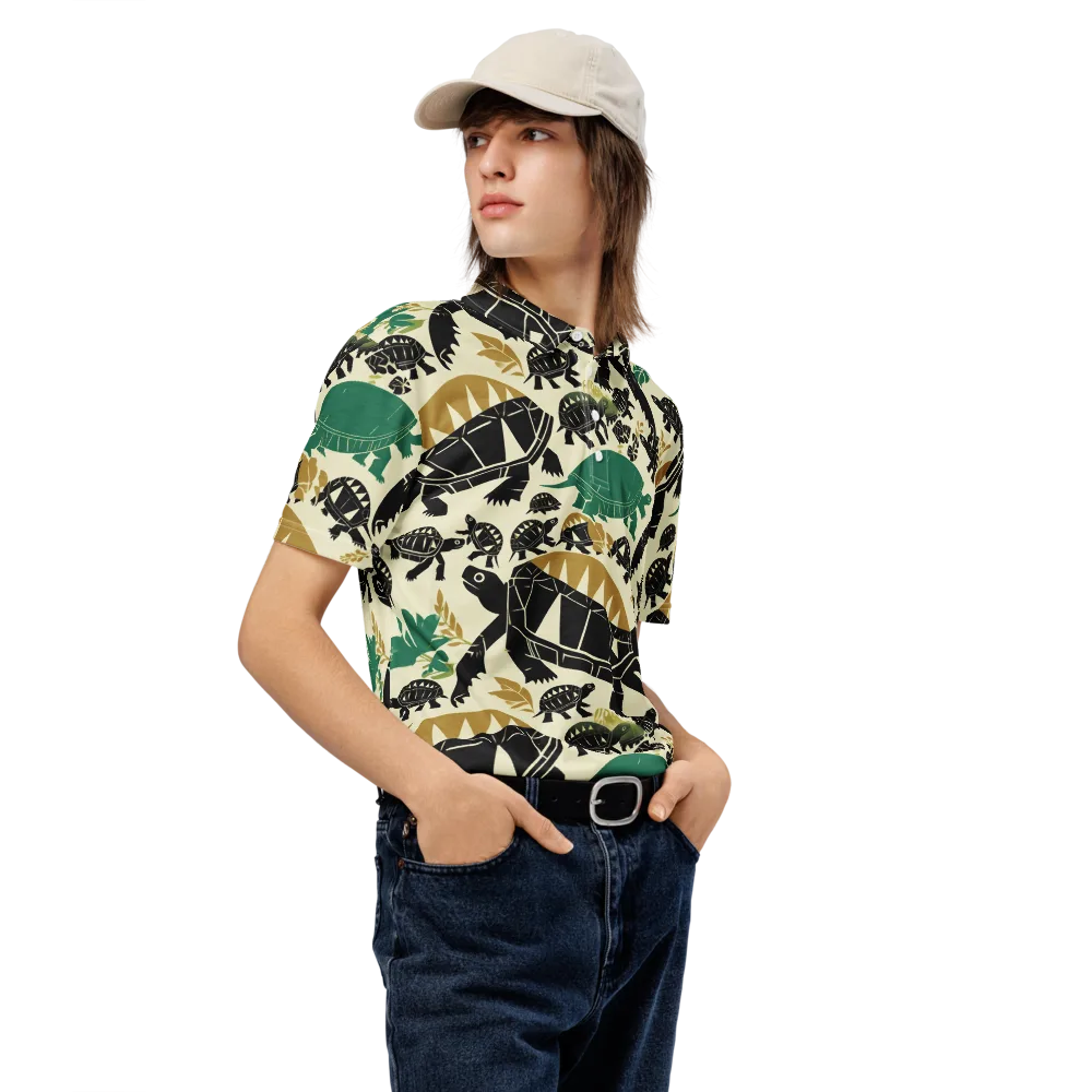 Terrapin Noir on Men's Slim Fit Polo Shirt — Right Front