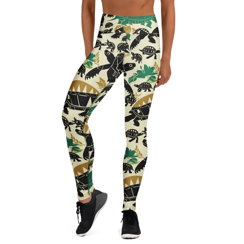 Terrapin Noir on Yoga Leggings — Front