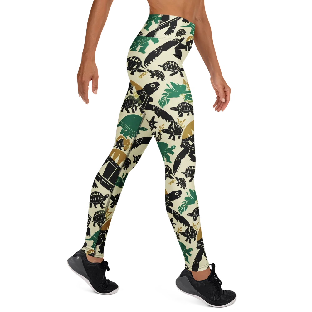 Terrapin Noir on Yoga Leggings — Right