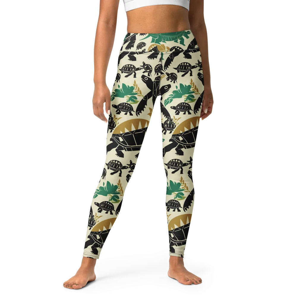 Terrapin Noir on Yoga Leggings — Front