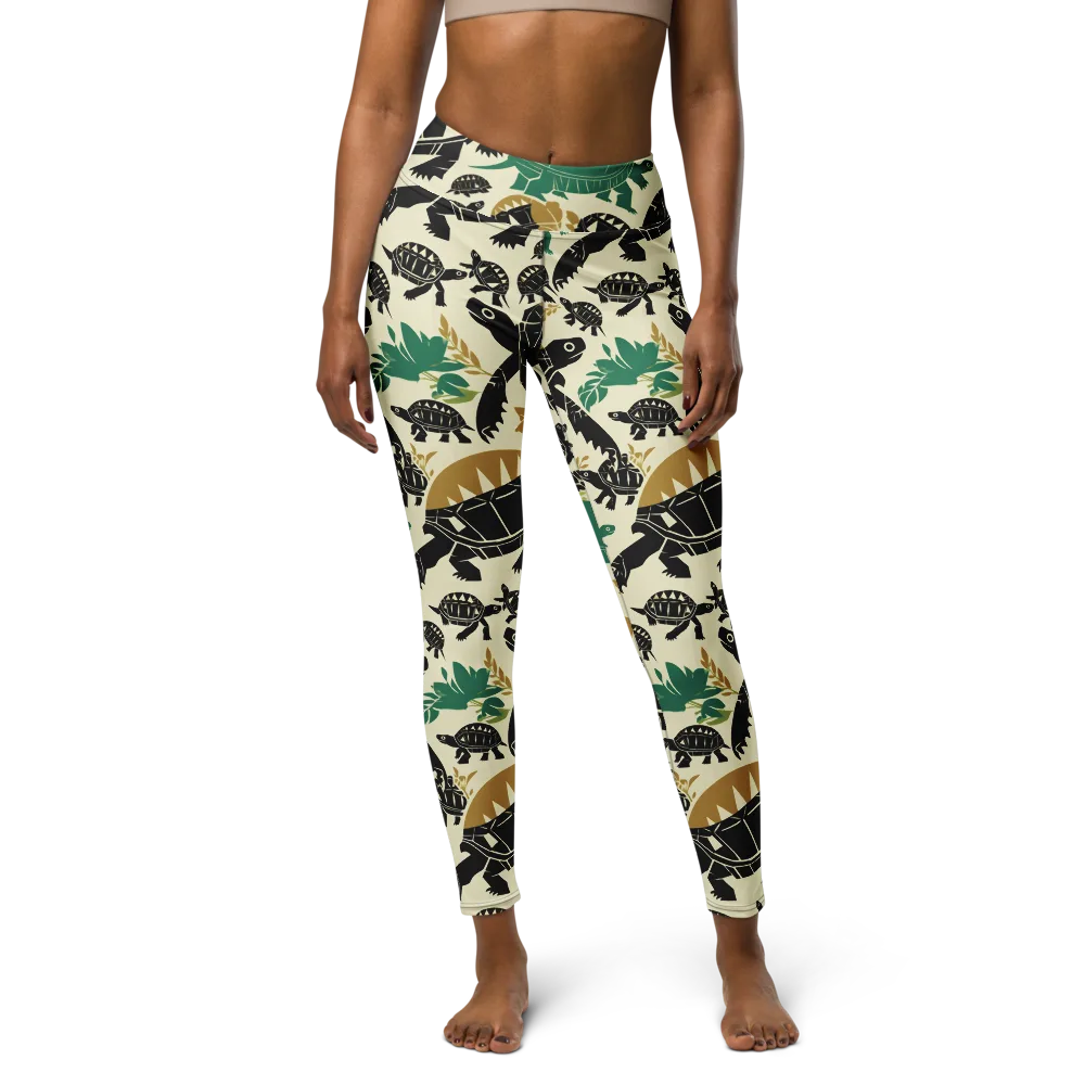 Terrapin Noir on Yoga Leggings — Front