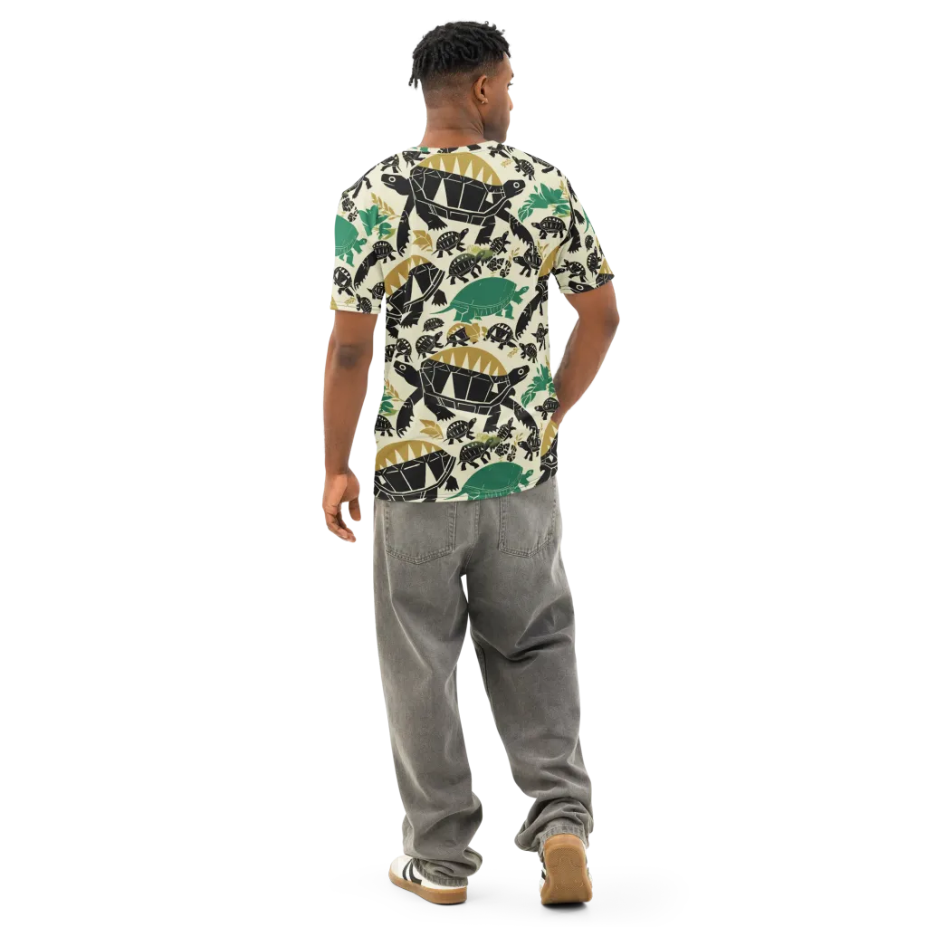 Terrapin Noir on Men's Cotton Crew Neck T-Shirt — Back