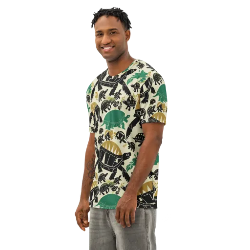 Terrapin Noir on a Men's Cotton Crew Neck T-Shirt