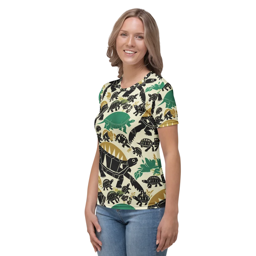 Terrapin Noir on Women's Crew Neck T-Shirt — Left