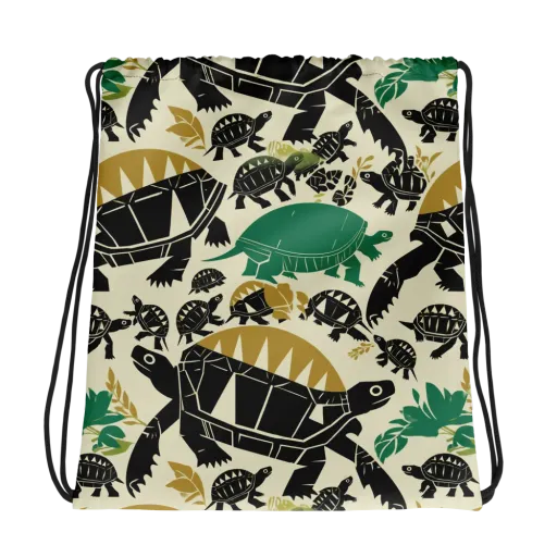 Terrapin Noir on a Drawstring Bag
