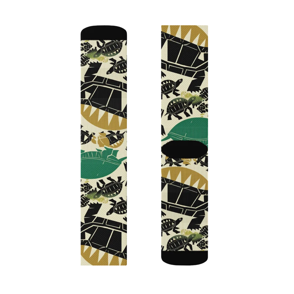 Terrapin Noir on Socks — Left Sock