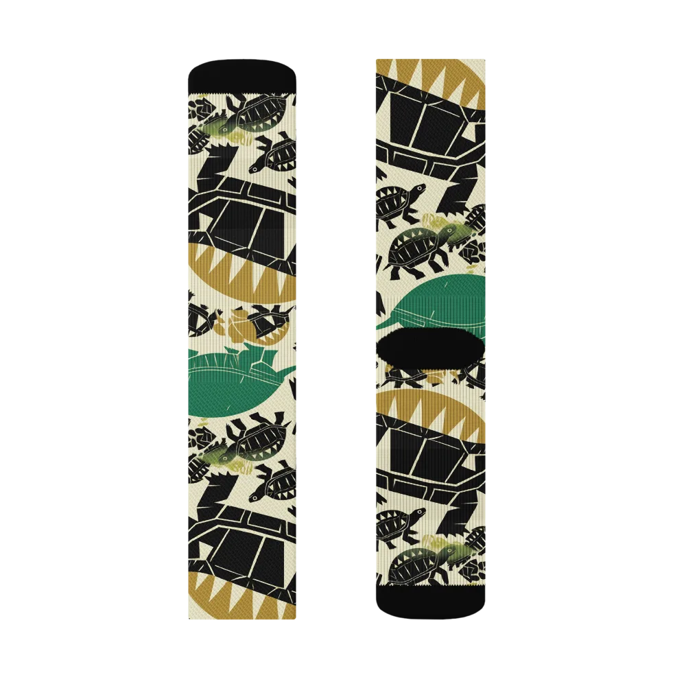 Terrapin Noir on Socks — Right Sock