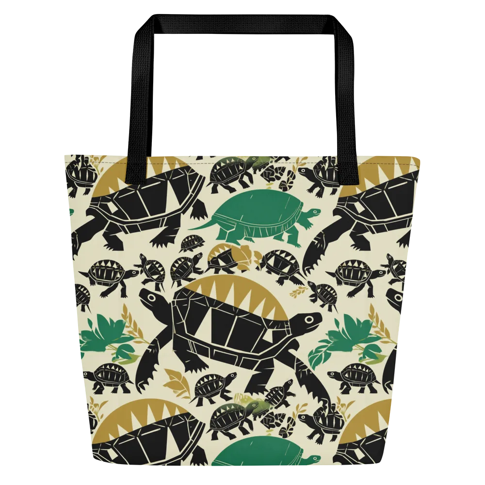 Terrapin Noir on Large Tote Bag W/ Pocket — Front