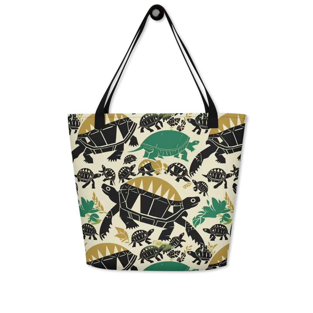 Terrapin Noir on Large Tote Bag W/ Pocket — Front