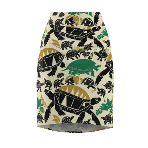 Terrapin Noir on a Pencil Skirt