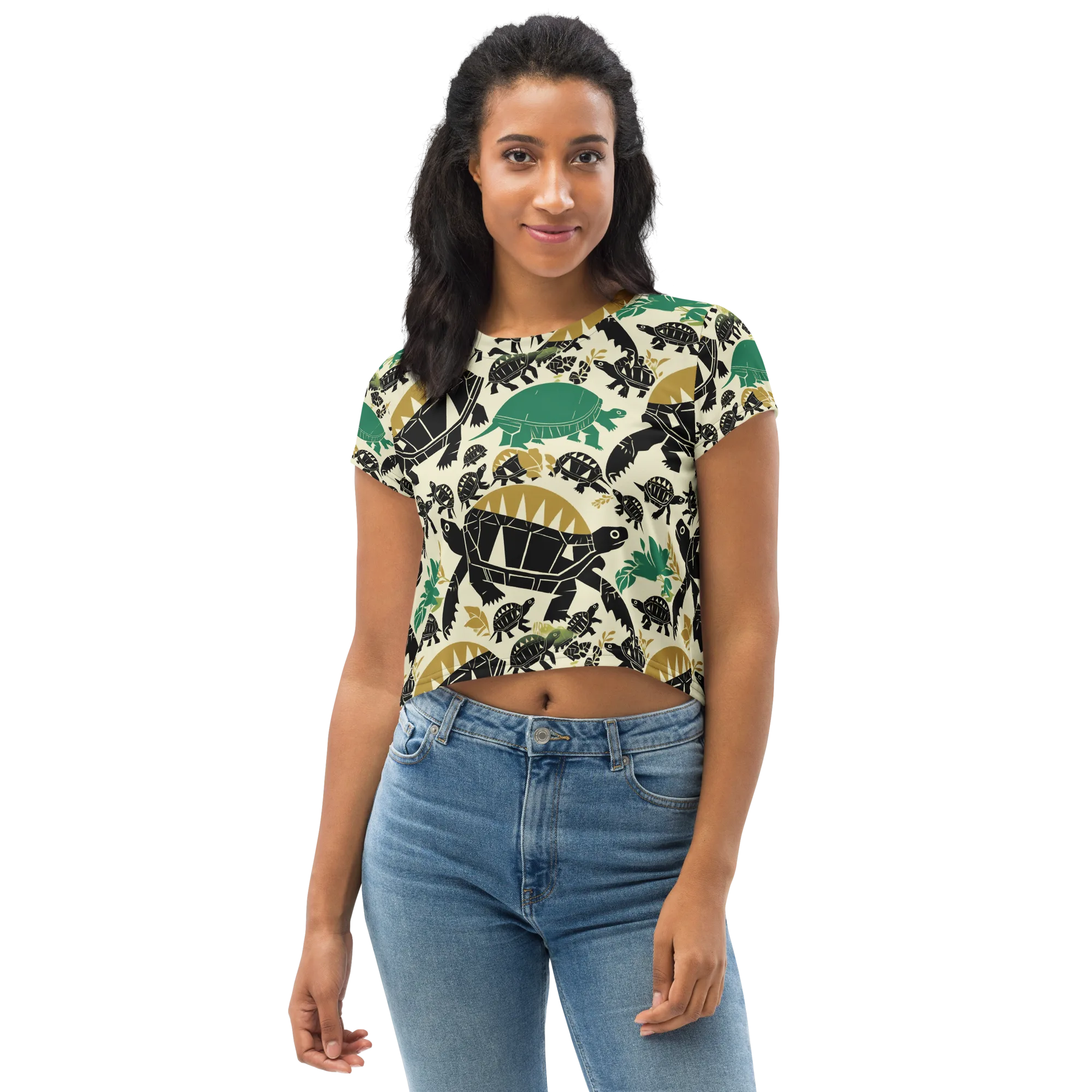 Terrapin Noir on Crop Tee — Front
