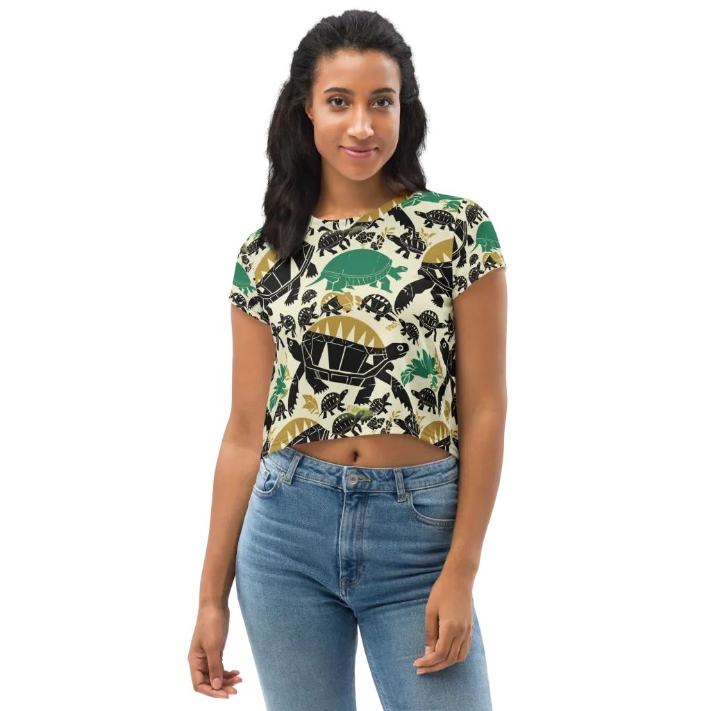 Terrapin Noir on Crop Tee — Front