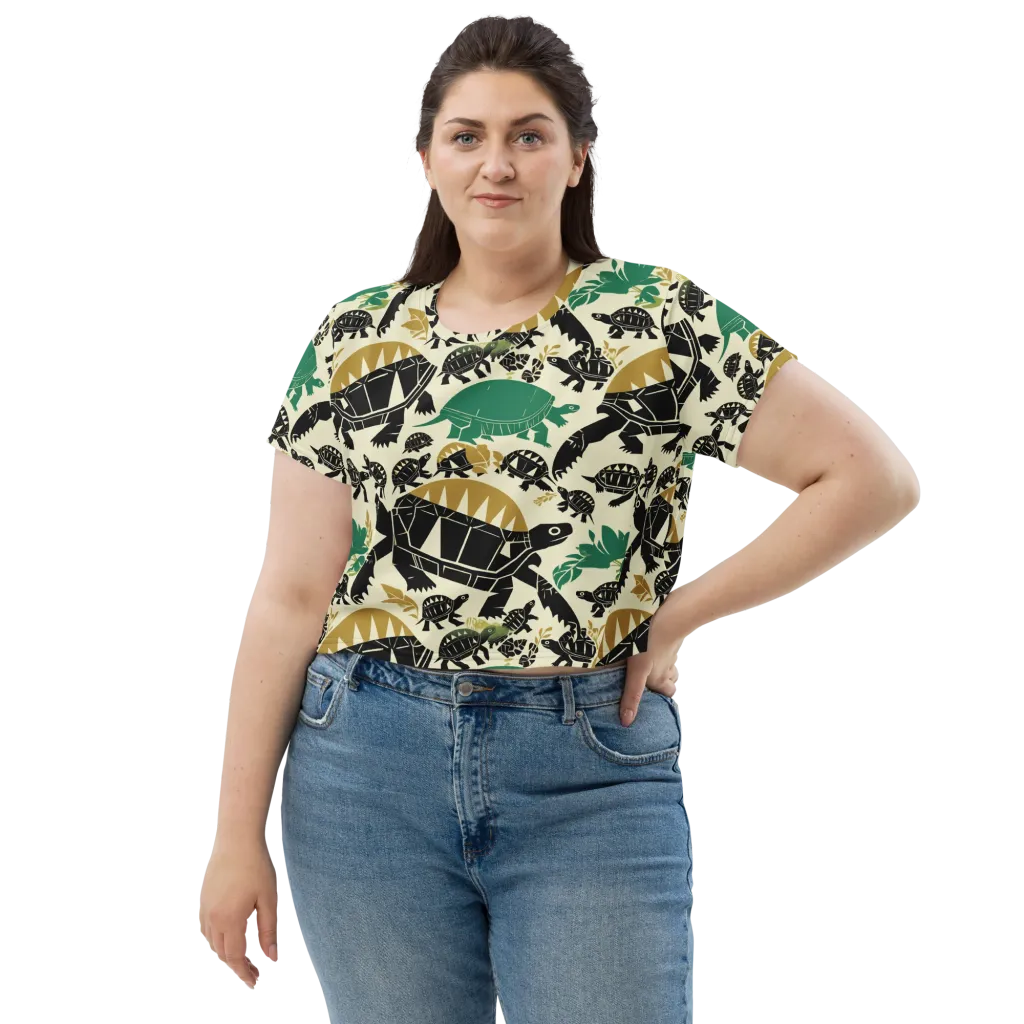 Terrapin Noir on Crop Tee — Front