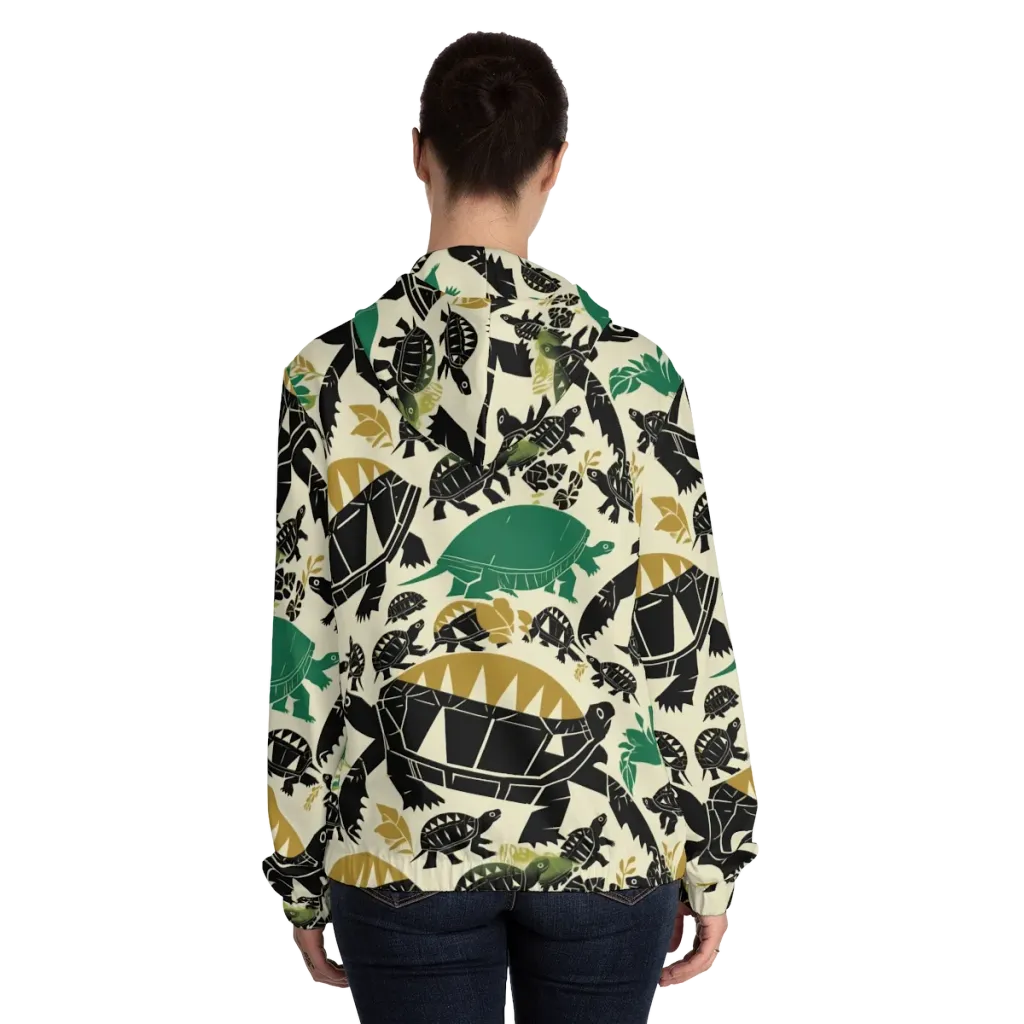 Terrapin Noir on Women's Full-Zip Hoodie — Back On Person