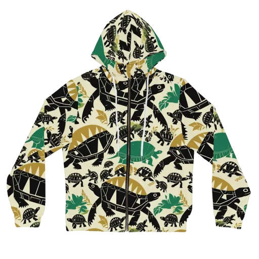 Terrapin Noir on a Women's Full-Zip Hoodie