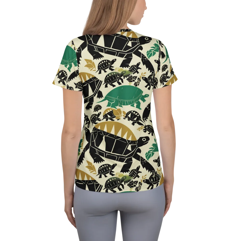 Terrapin Noir on Women's Athletic T-Shirt — Back
