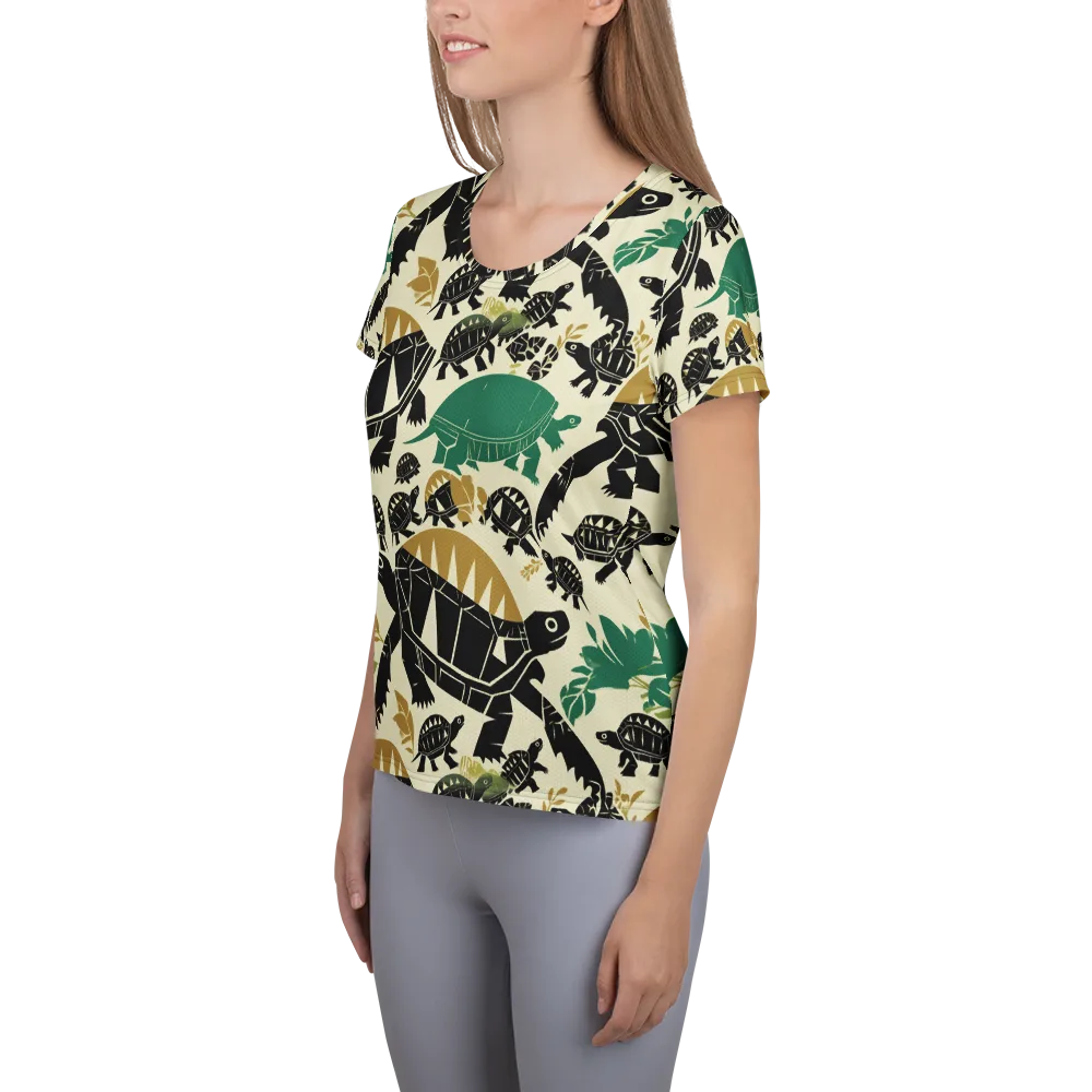 Terrapin Noir on Women's Athletic T-Shirt — Left