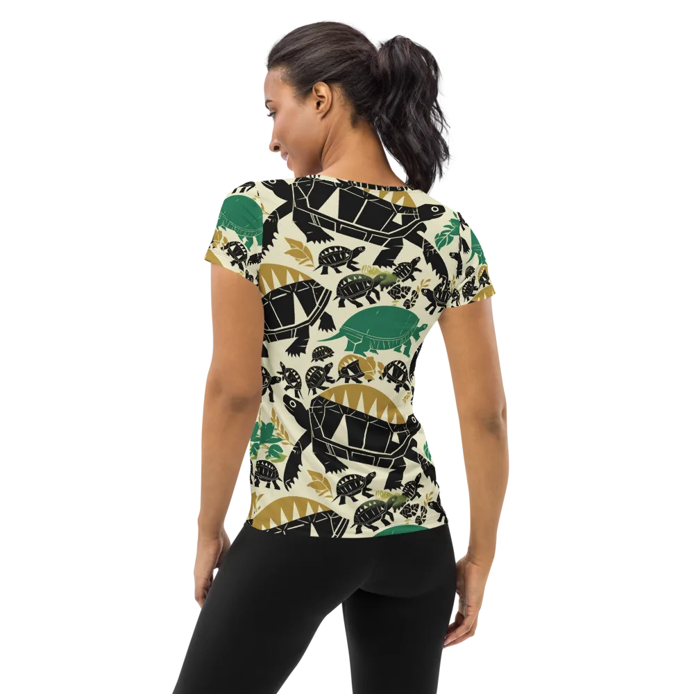 Terrapin Noir on Women's Athletic T-Shirt — Back