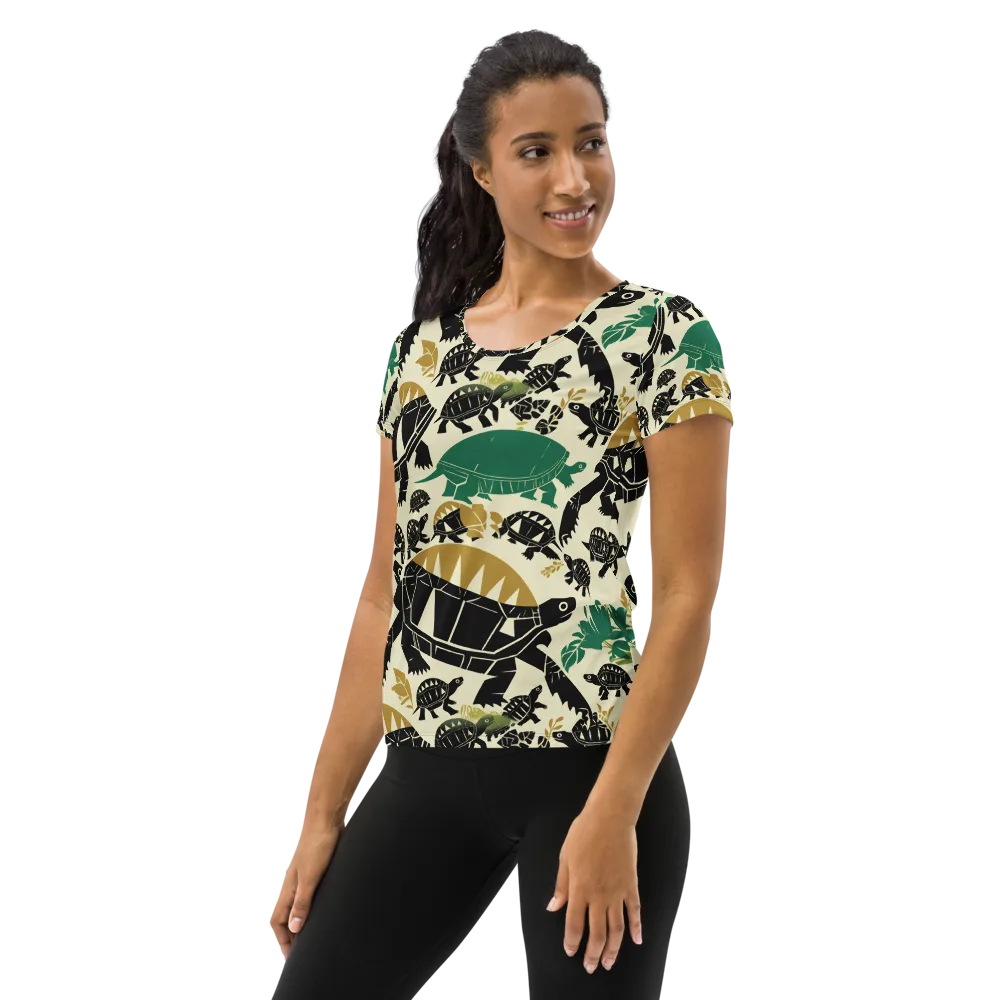 Terrapin Noir on Women's Athletic T-Shirt — Left