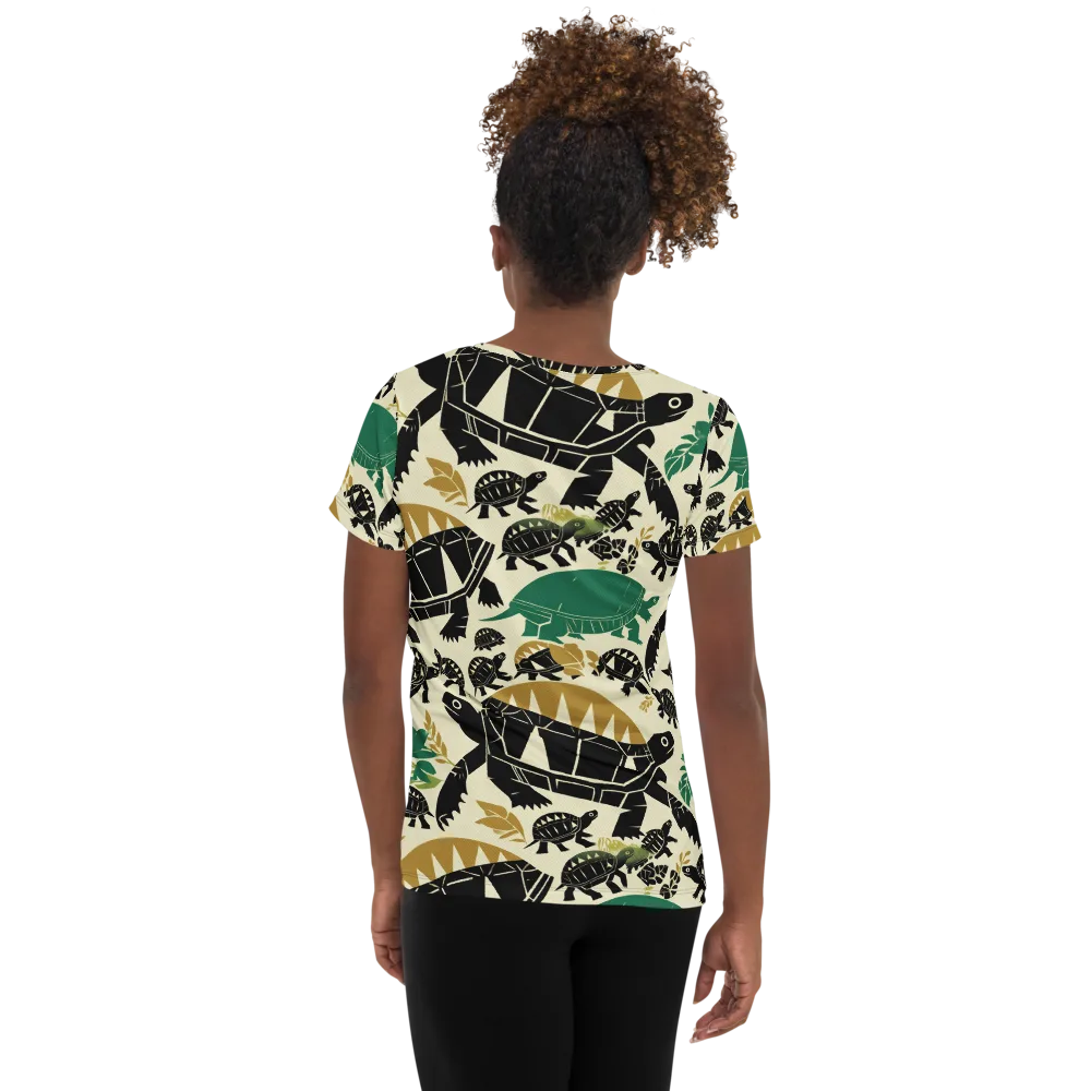 Terrapin Noir on Women's Athletic T-Shirt — Back