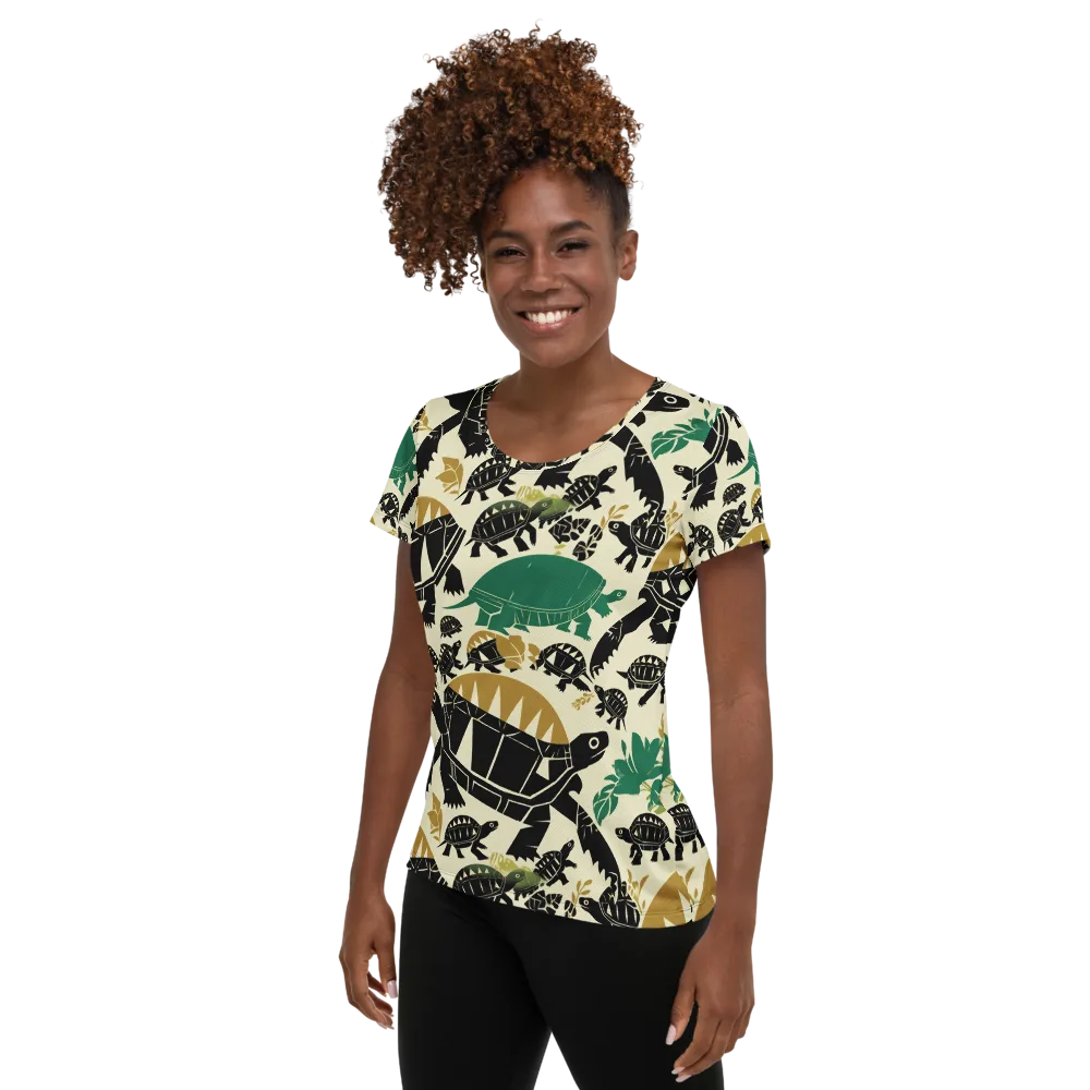 Terrapin Noir on Women's Athletic T-Shirt — Left