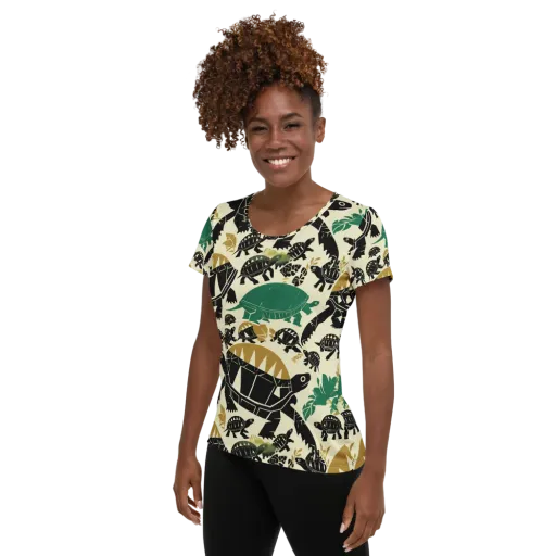 Terrapin Noir on a Women's Athletic T-Shirt