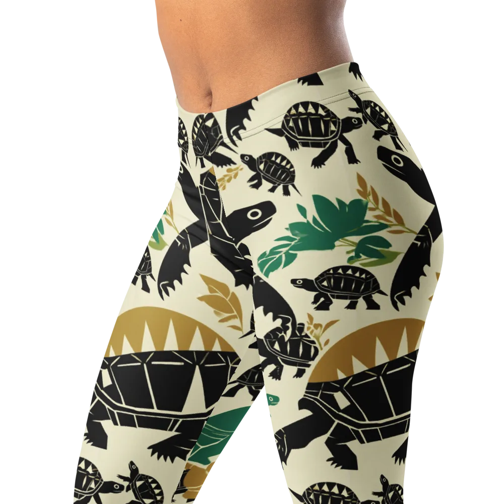 Terrapin Noir on Leggings — Left Front