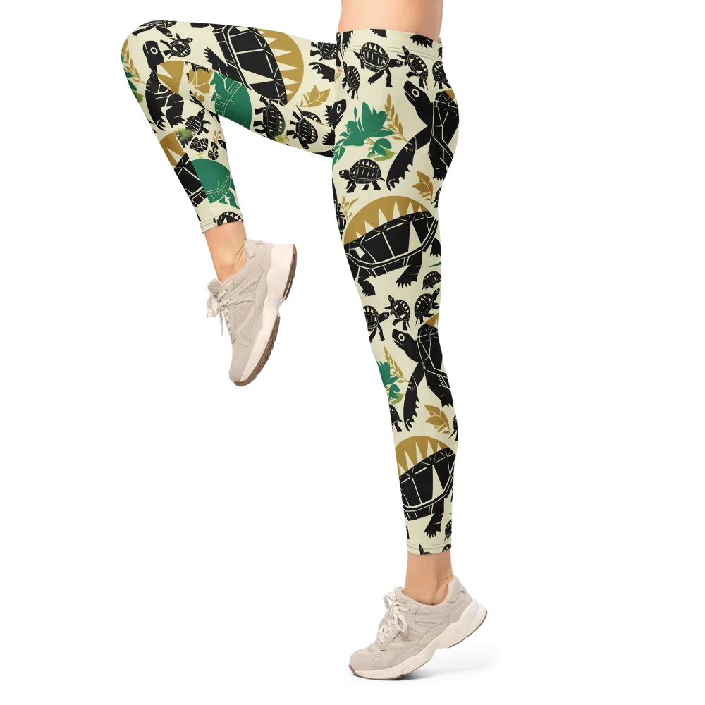 Terrapin Noir on Leggings — Left