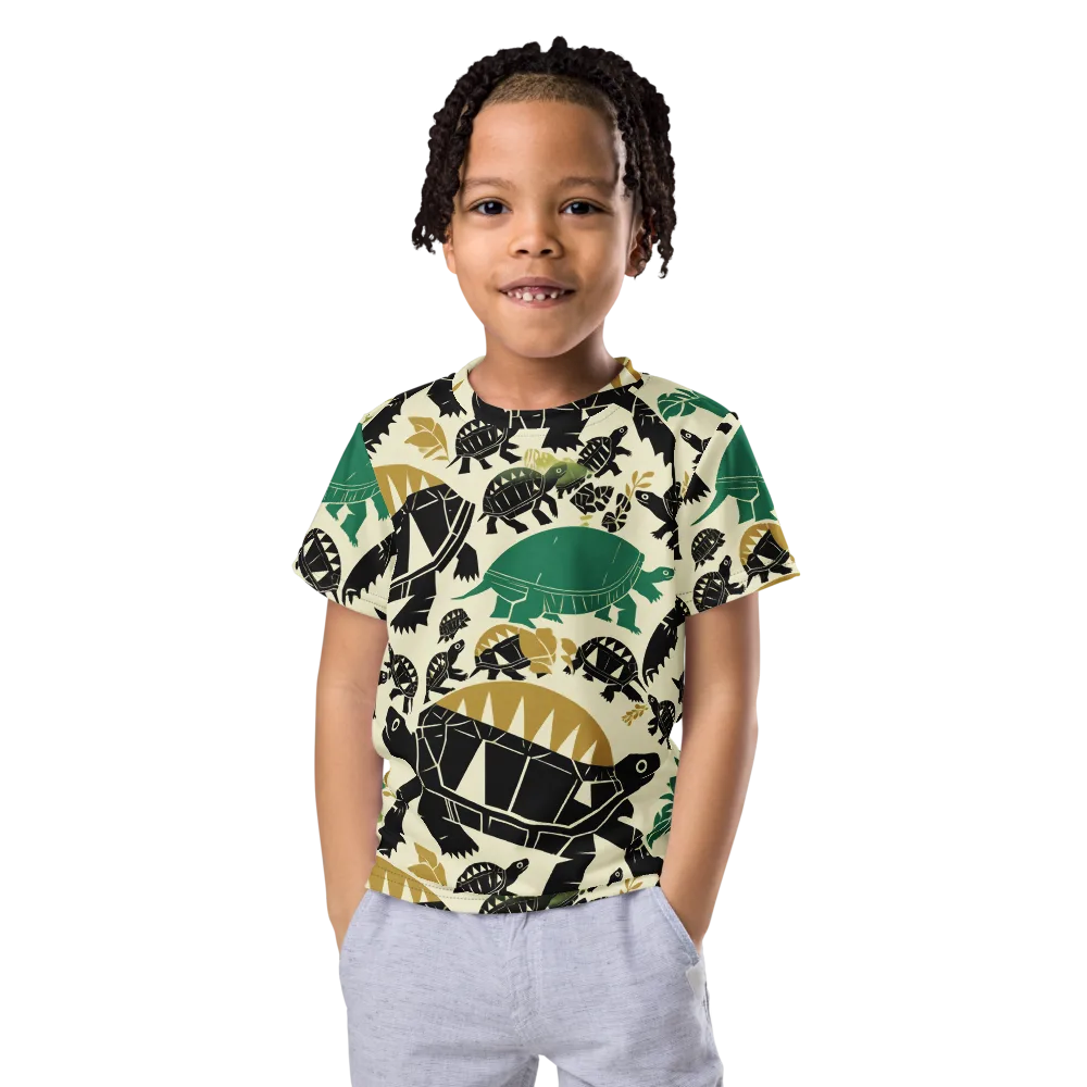 Terrapin Noir on Kids Crew Neck T-Shirt — Front
