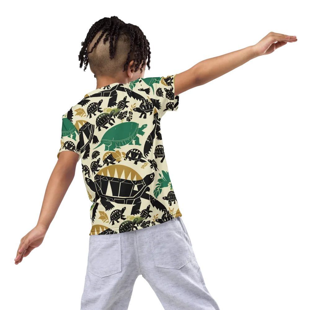Terrapin Noir on Kids Crew Neck T-Shirt — Back
