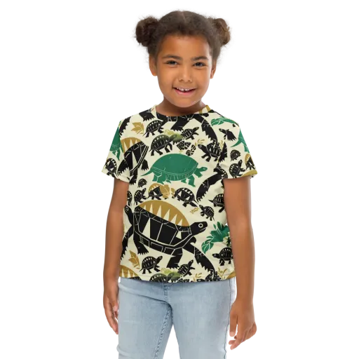 Terrapin Noir on a Kids Crew Neck T-Shirt