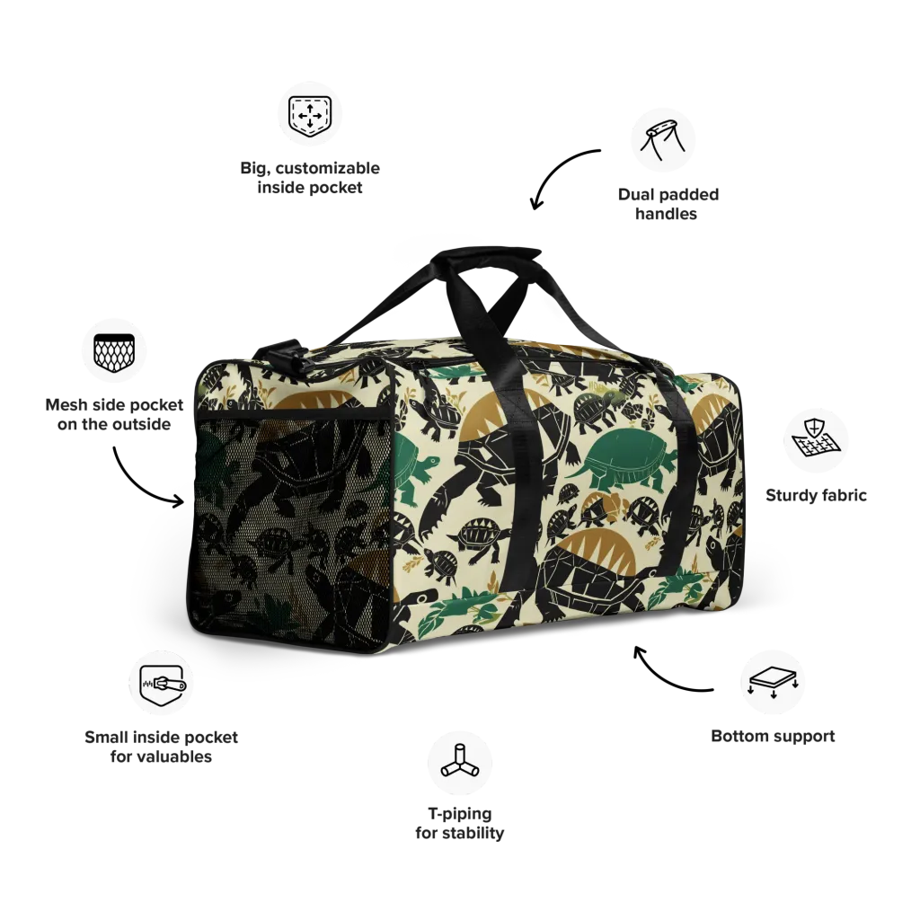 Terrapin Noir on Duffle Bag — Right Front