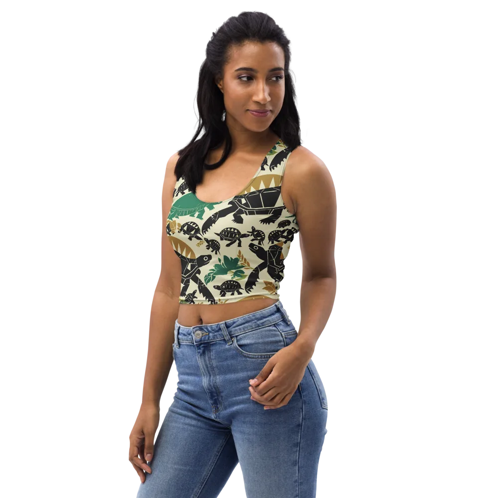 Terrapin Noir on Crop Top — Left Front