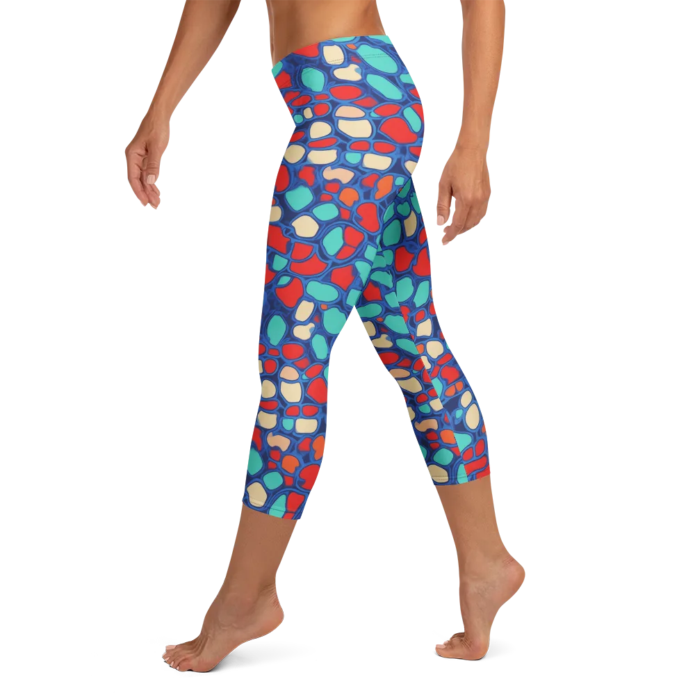 Harbor Shards on Capri Leggings — Left