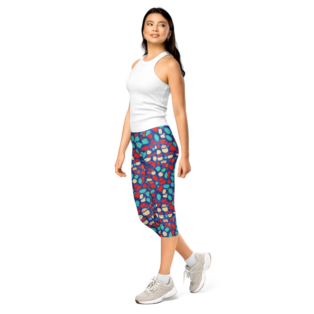Harbor Shards on Capri Leggings — Left Front