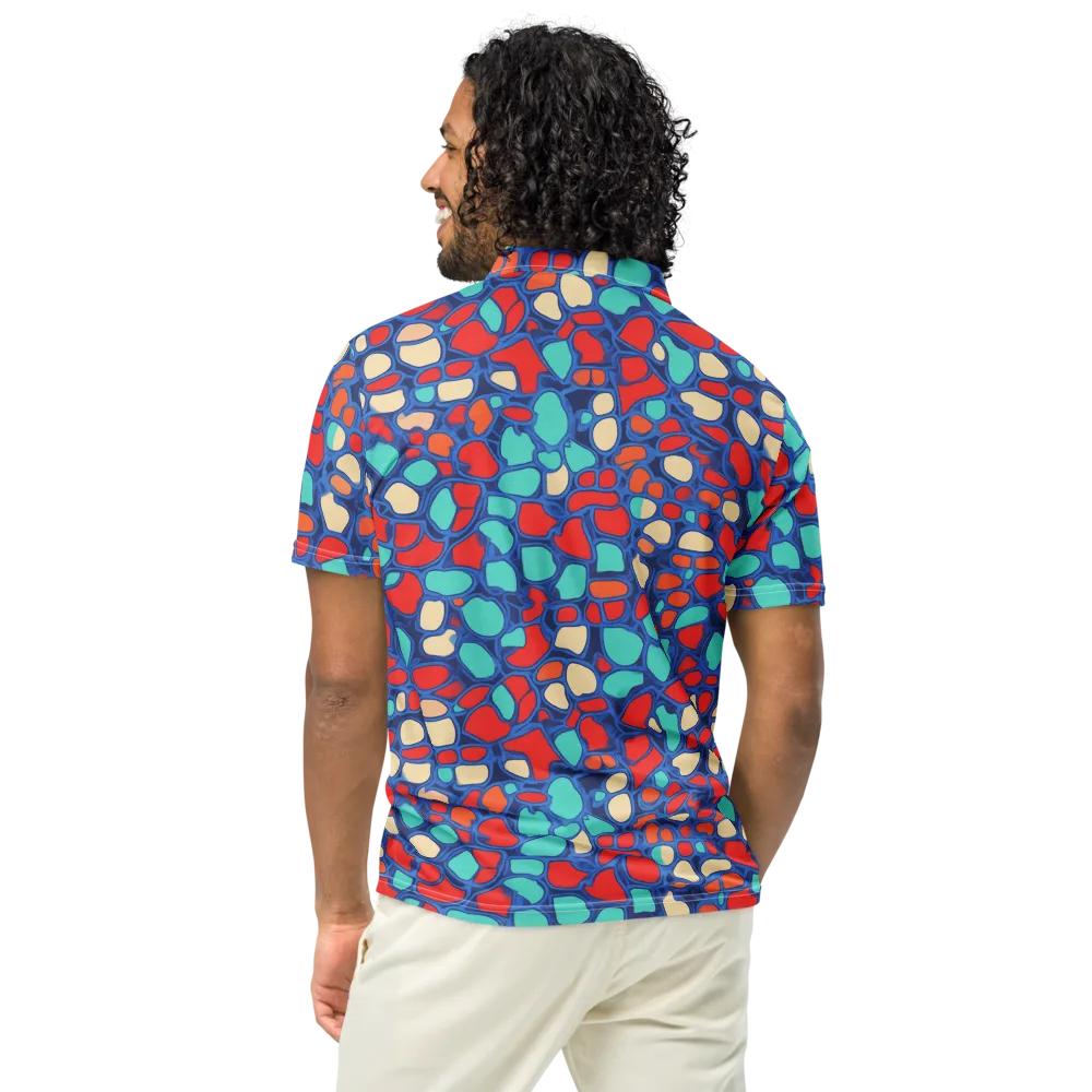 Harbor Shards on Men's Slim Fit Polo Shirt — Back