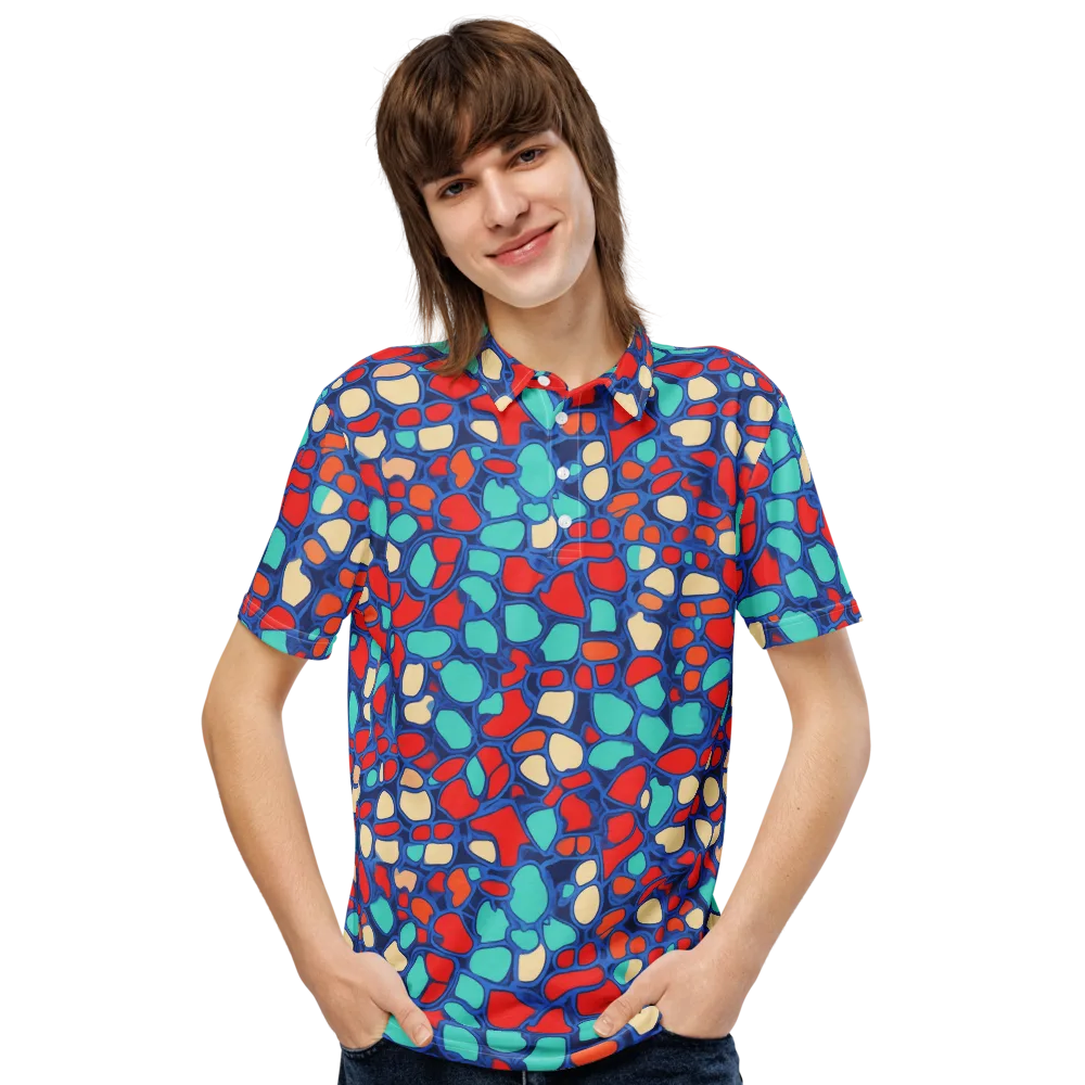 Harbor Shards on Men's Slim Fit Polo Shirt — Front