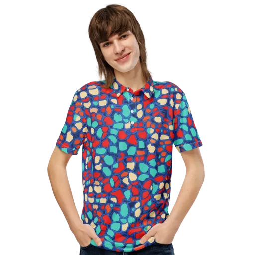 Harbor Shards on a Men's Slim Fit Polo Shirt