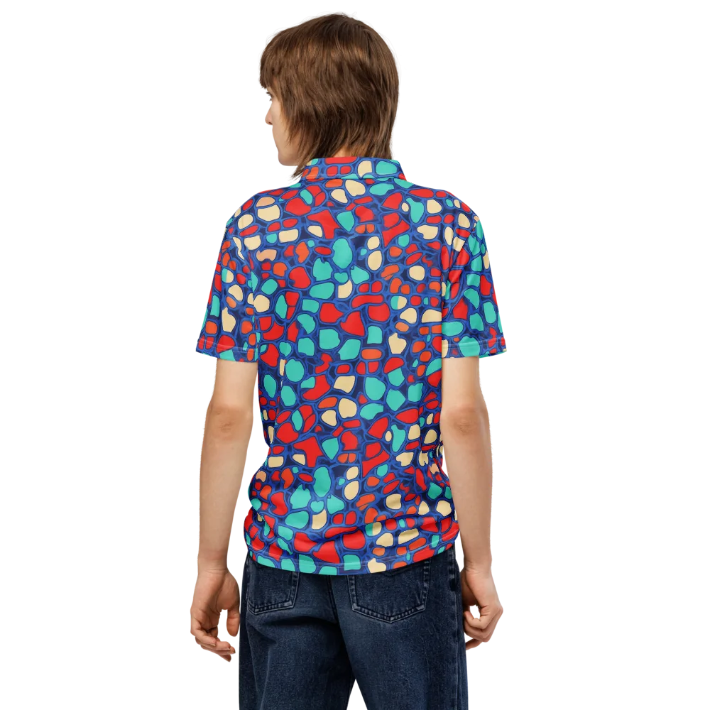 Harbor Shards on Men's Slim Fit Polo Shirt — Back