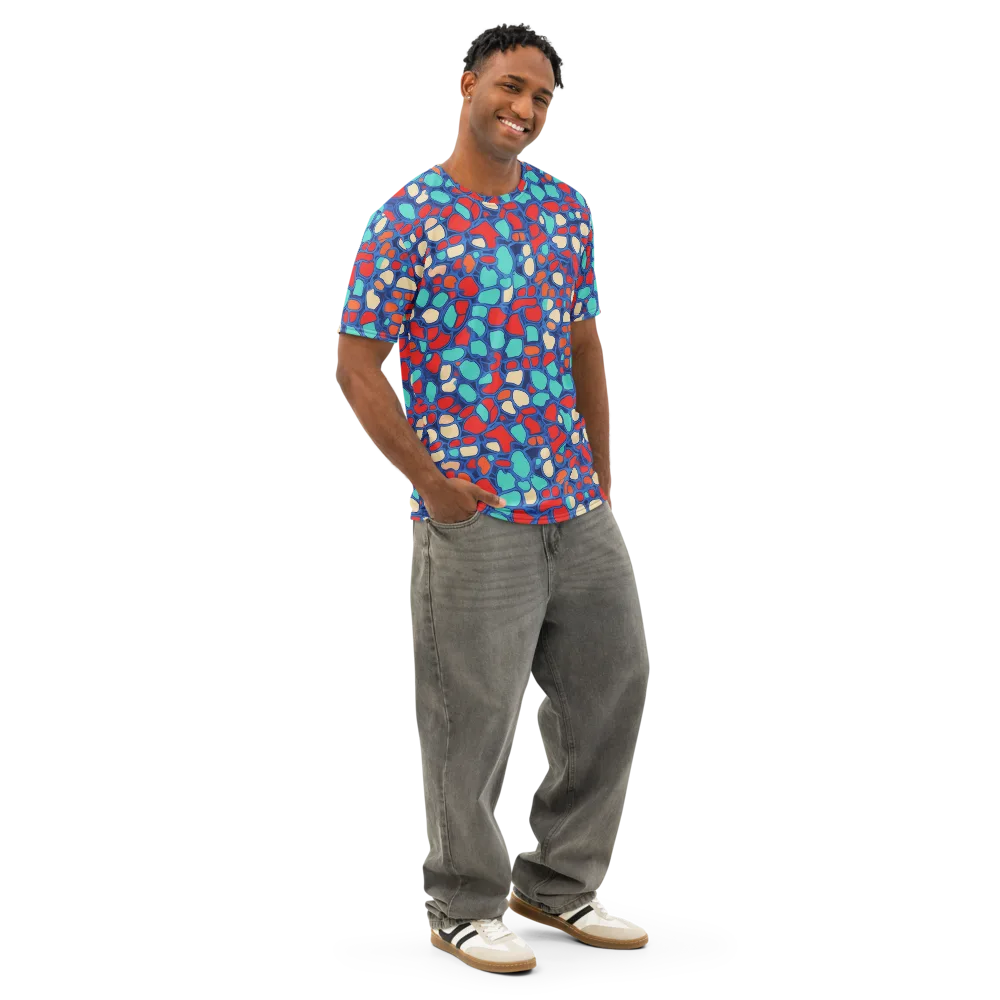 Harbor Shards on Men's Cotton Crew Neck T-Shirt — Right Front