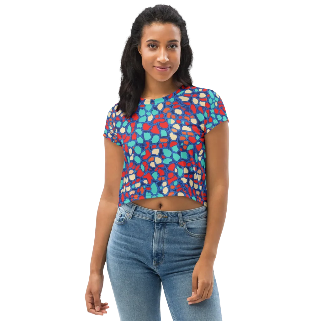 Harbor Shards on Crop Tee — Front