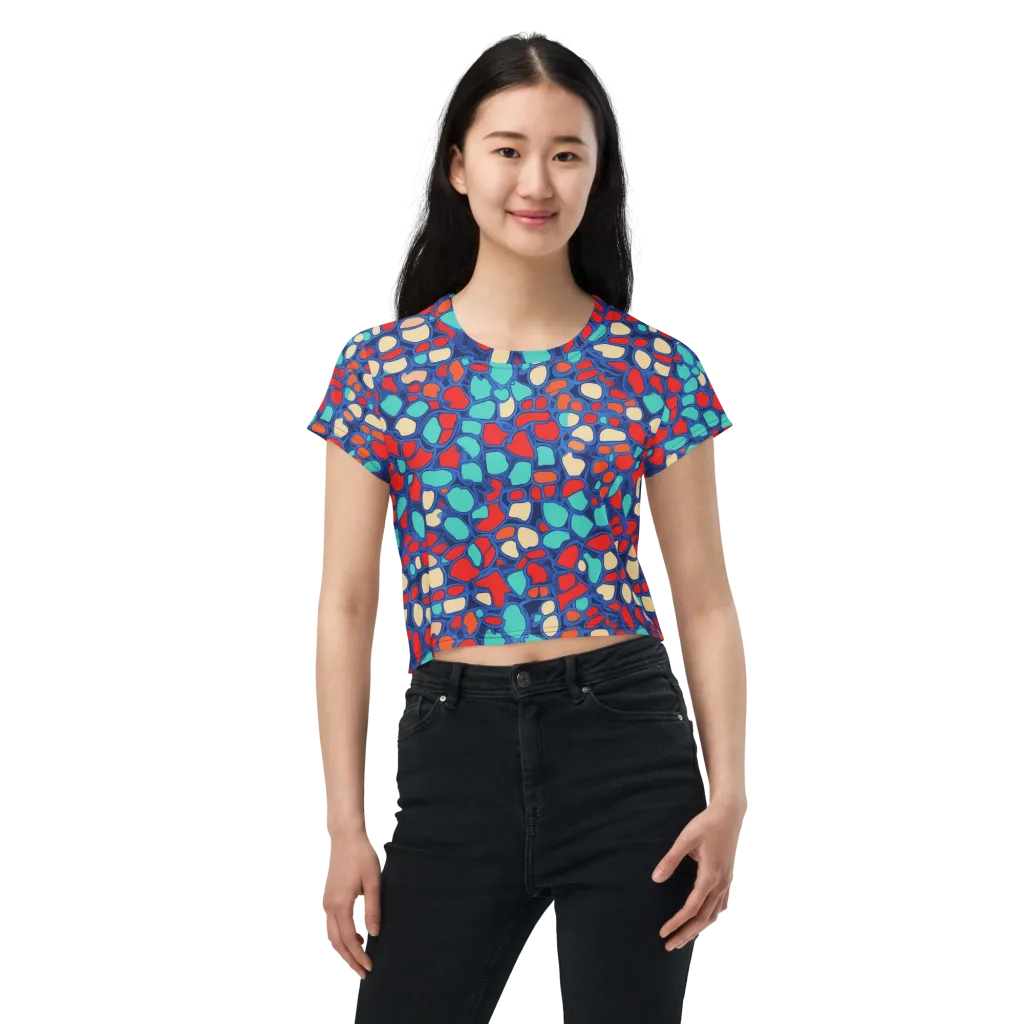Harbor Shards on Crop Tee — Front