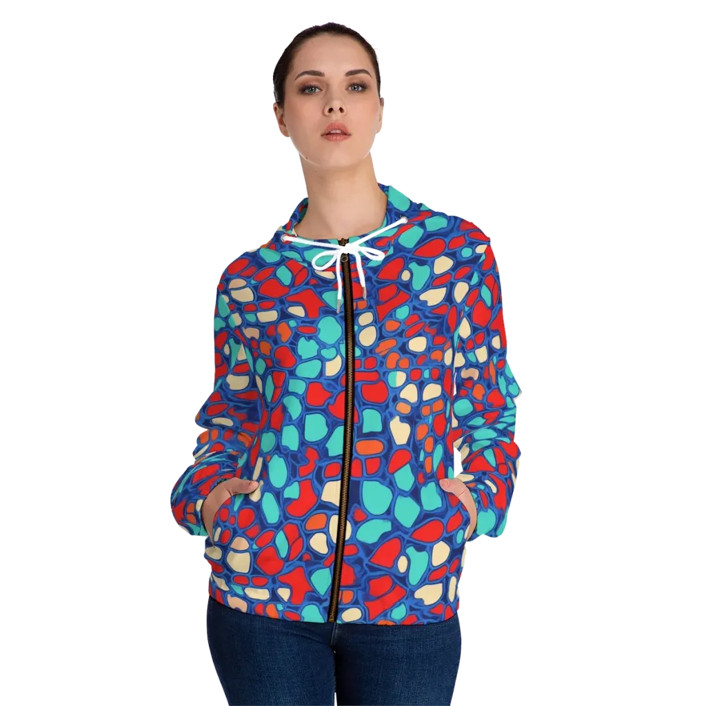 Harbor Shards on Women's Full-Zip Hoodie — Front On Person