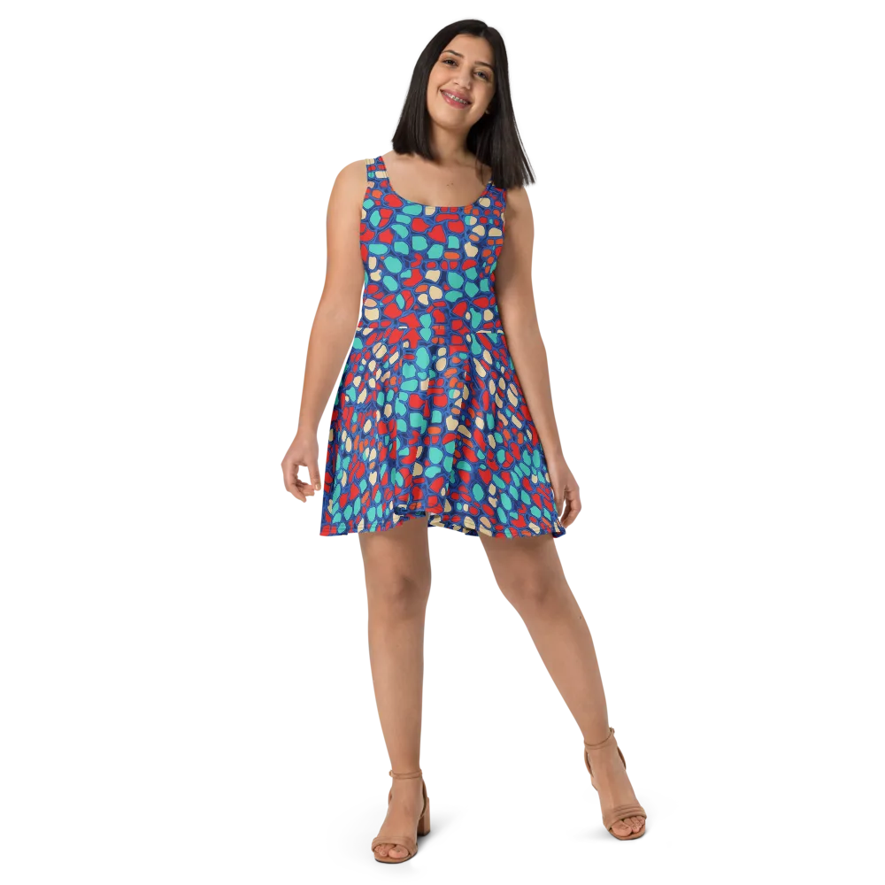 Harbor Shards on Skater Dress — Front