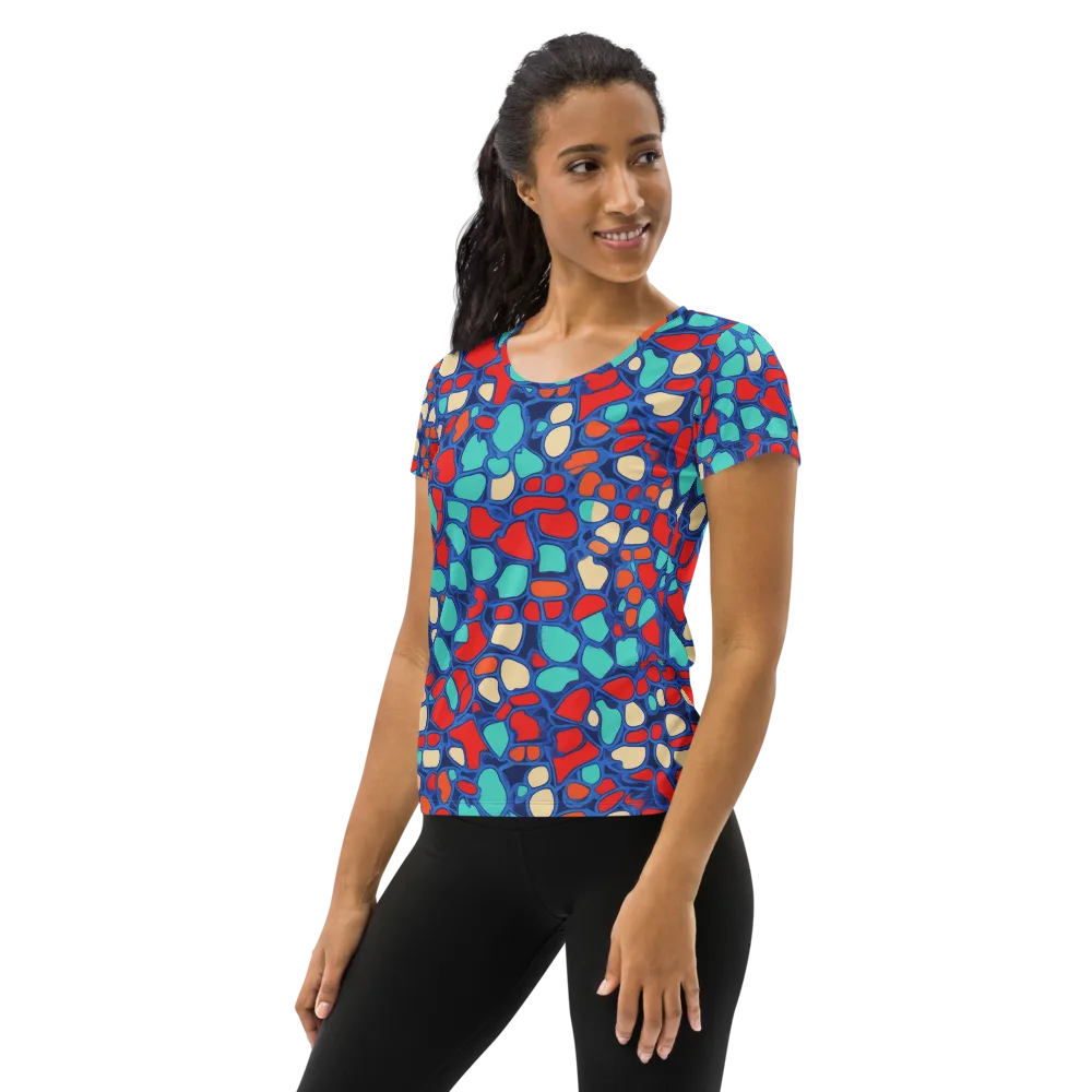 Harbor Shards on Women's Athletic T-Shirt — Left