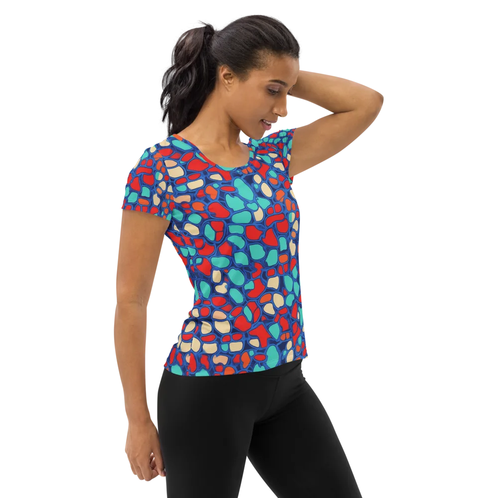 Harbor Shards on Women's Athletic T-Shirt — Right