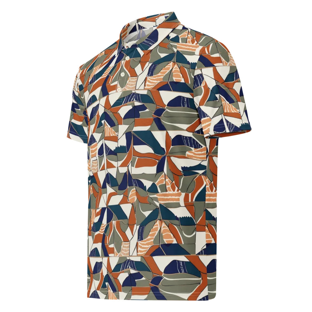 Terracotta Tectonics on Men's Slim Fit Polo Shirt — Left Front