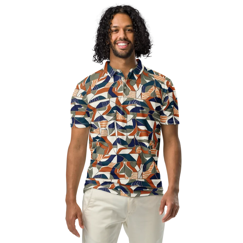 Terracotta Tectonics on Men's Slim Fit Polo Shirt — Front