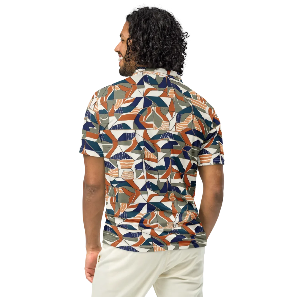 Terracotta Tectonics on Men's Slim Fit Polo Shirt — Back